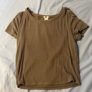 Olive green ribbed tee shirt